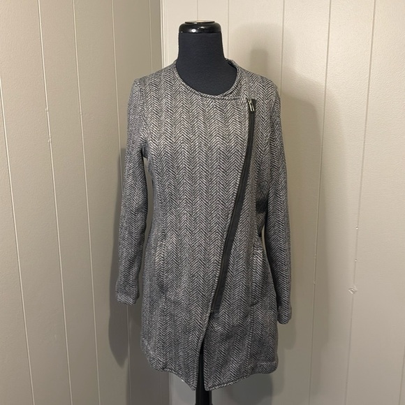 Banana Republic Women’s Medium Asymmetric Zip Knit Cardigan Sweater Jacket - Picture 1 of 7